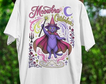 Meowbra Catdabra Tee - Wizard Cat Whimsigoth Magical T-Shirt Gift