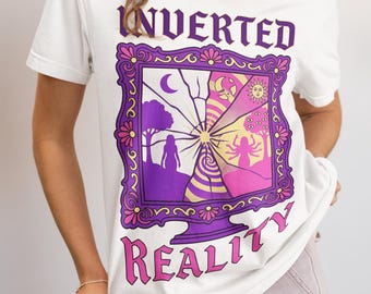 Inverted Reality Tee - Surreal Psychedelic Y2K Retro Graphic T-Shirt Gift
