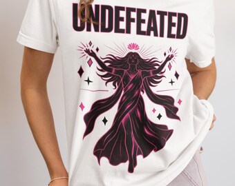 Undefeated Divine Goddess Tee - Empowering Spiritual Graphic T-Shirt Gift
