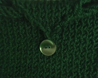 PURSE: Green Purse Evergreen Pato Acrylic Wool 13 cm by 10 cm