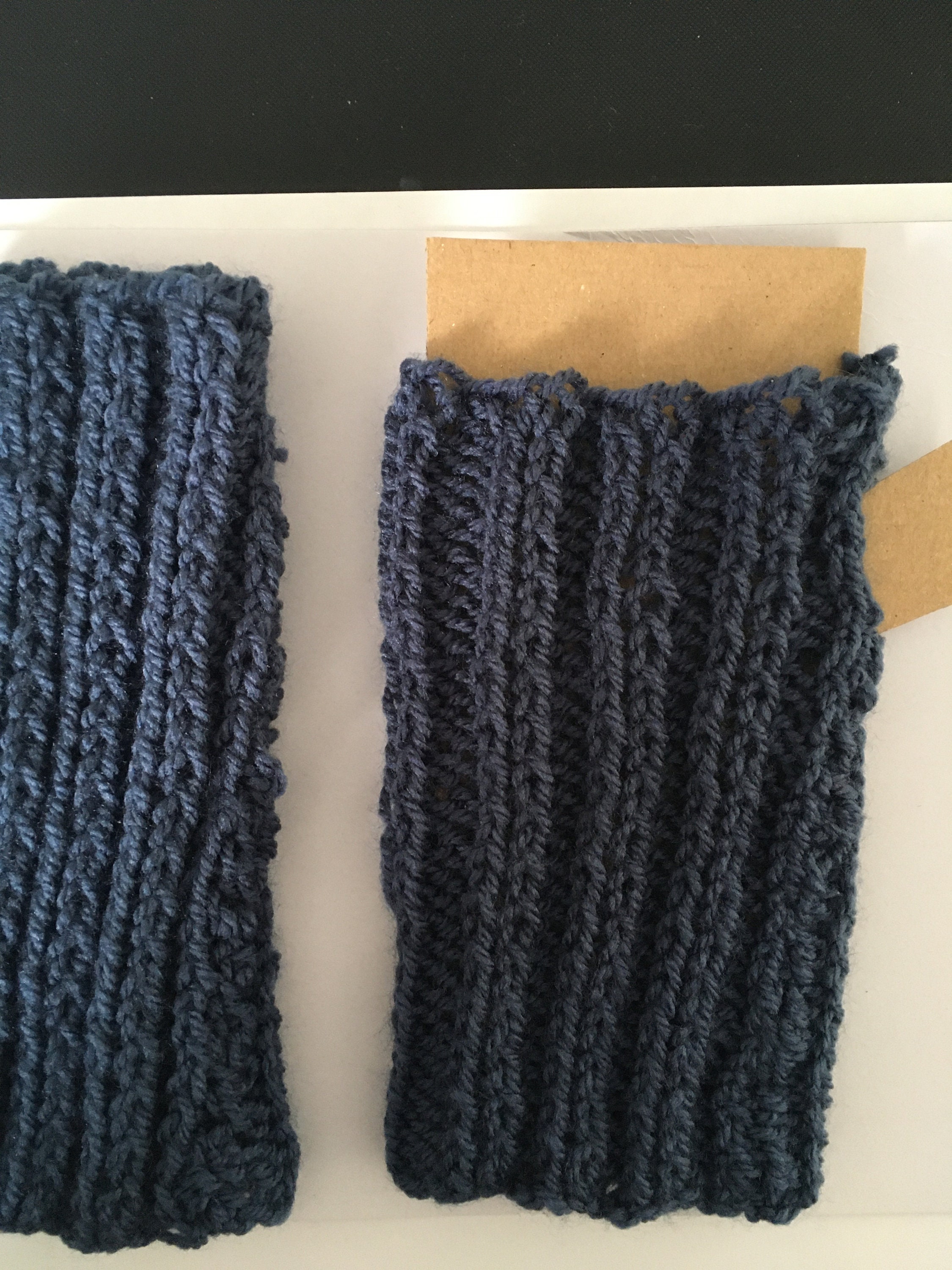 FINGERLESS GLOVES BLUE NAVY 100% MERINO WOOL SMALL MEDIUM