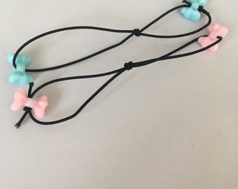 BOBBLE HAIR ties: Elástico Lazo Rosa Y Azul