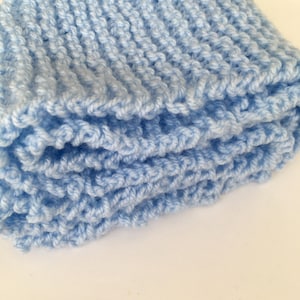 SLIM SKINNY SCARF: Slim Skinny Baby Blue Pato Wool Acrylic 50” by 4"