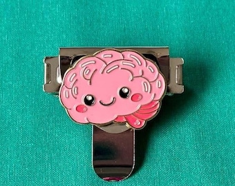 MediMäuse MediClip Braini | Stiftehalter für Kasack & Kittel | Kugelschreiber Clip OP Pflege Arzt | Geschenk Krankenschwester Zubehör