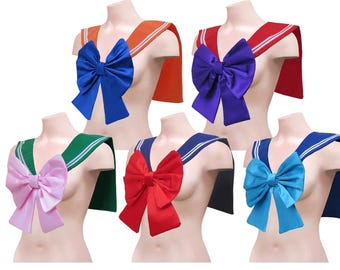 Sailor Collar and Bow Instant Cosplay Set Costume Adult Fuku / Seifuku (制服)