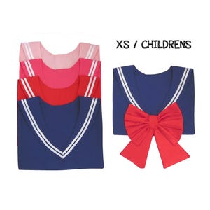 XS/CHILD Sailor Collar, Sailor Fuku / Seifuku (制服) Japanese School Uniform Collar & Detachable Bow