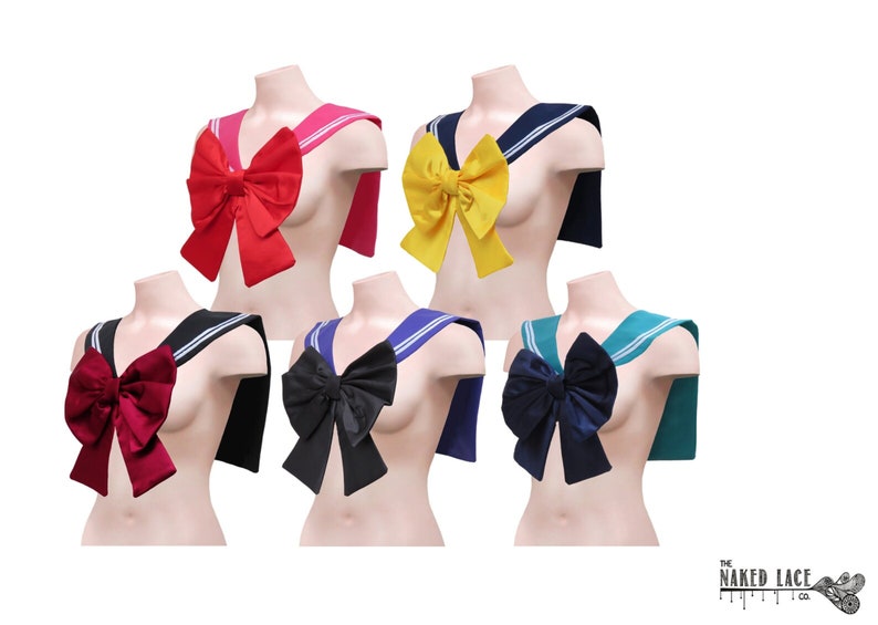 Sailor Collar and Bow Instant Cosplay Set Costume Adult Fuku / Seifuku 制服 image 2