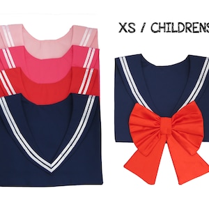 XS/CHILD Sailor Collar, Sailor Fuku / Seifuku (制服) Japanese School Uniform Collar & Detachable Bow