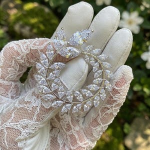 Leaf Brooch 14K White Gold Plated Marquise Cut 2Ct Lab Created Moissanite