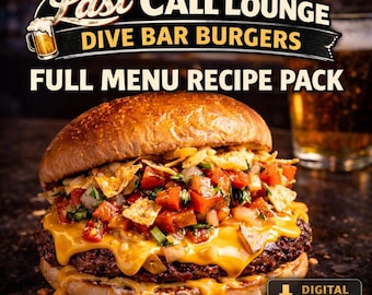 Pakiet przepisów na burgery Dive Bar do pobrania w wersji cyfrowej z menu i przewodnikiem po organizacji