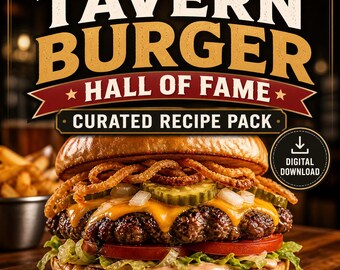 Pakiet przepisów na burgery w tawernie, starannie wyselekcjonowany w Galerii Sław, do pobrania w wersji cyfrowej