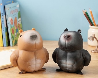 Simpatico giocattolo antistress a forma di capibara, morbido e comprimibile, decorazione kawaii a forma di capibara, antistress, sollievo dall'ansia, regalo unico per bambini e adulti.