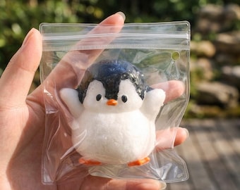 Mini Pinguin Squishy Spielzeug, langsam ansteigender Stressabbau Squeeze, weicher Kawaii Pinguin Fidget, Handtaschen Angst Relief Geschenk für Kinder, Schreibtisch Dekor