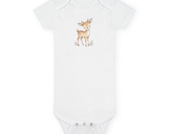 Baby Deer Onesie | Woodland Animal Bodysuit | Organic Cotton | Baby Shower Gift