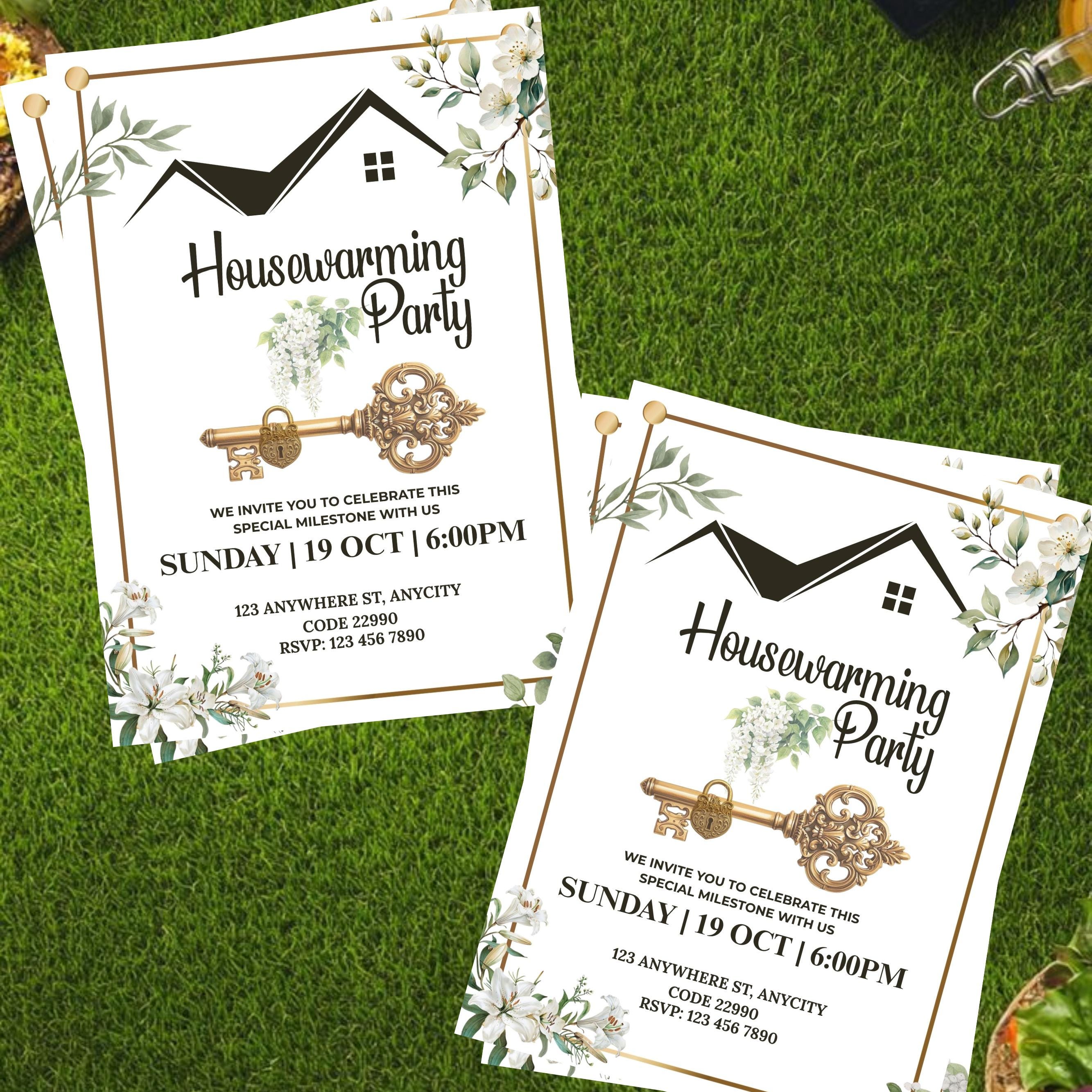 Editable Housewarming Invitation Template, New Home Party Invite, Canva ...