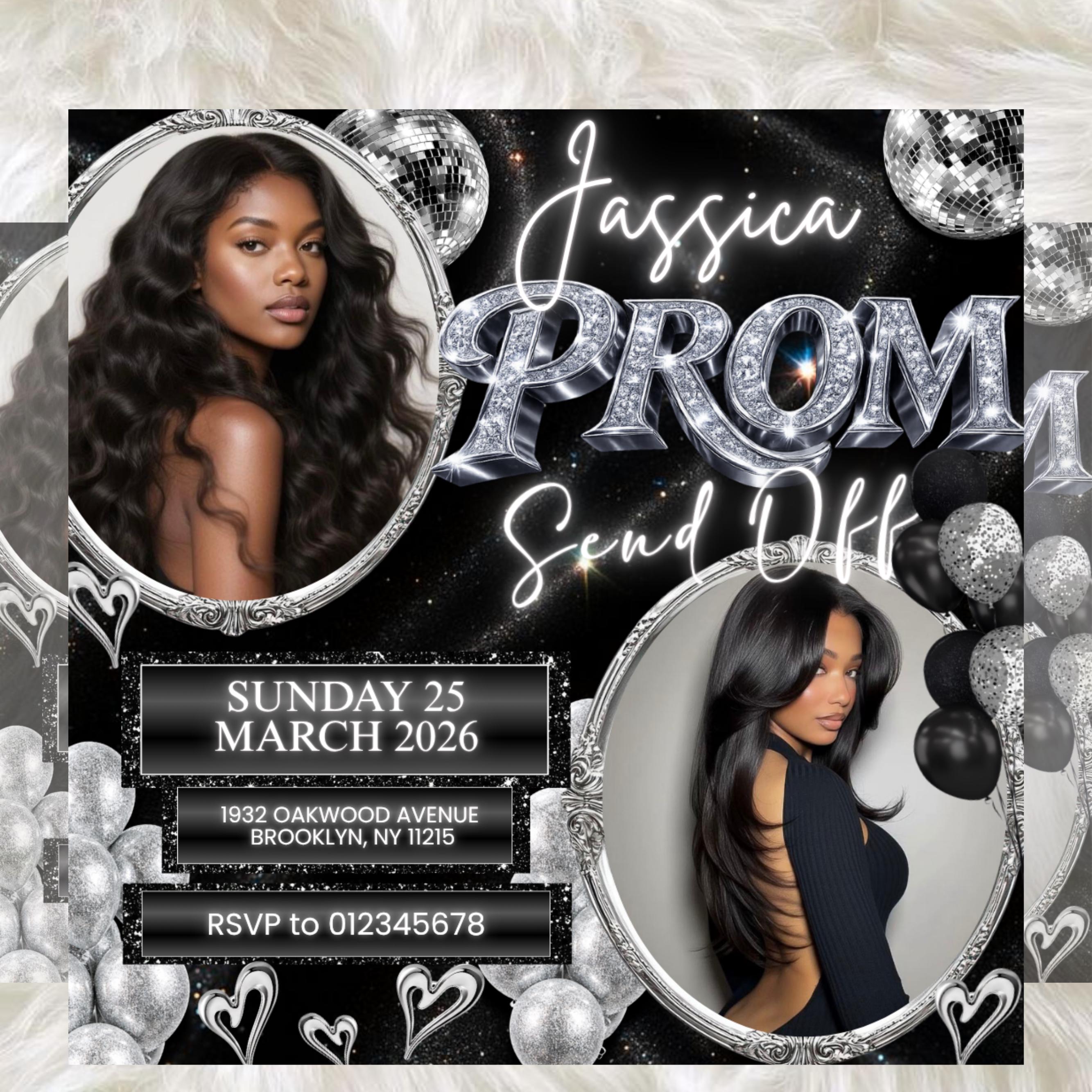 Instant Prom Design Prom Send off Invitation Template, Editable Canva Flyer, Prom Party ...