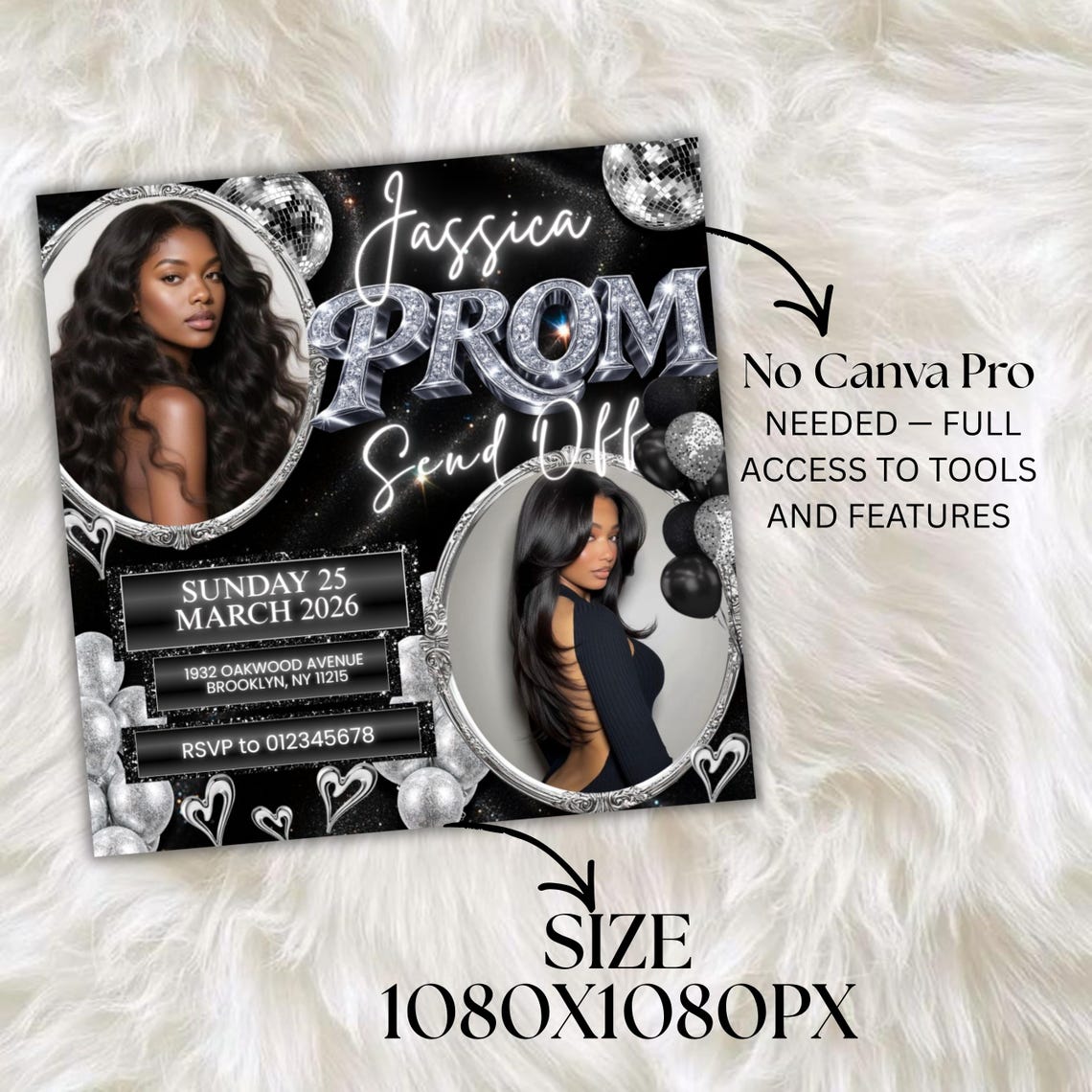 Instant Prom Design Prom Send off Invitation Template, Editable Canva Flyer, Prom Party ...