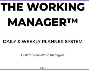 Planificador semanal para gerentes (imprimible) • Revisión de liderazgo • Coaching de equipo • Cuadro de mando • Registro diario • El sistema Working Manager™