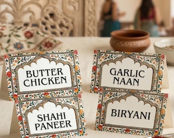 Indian Buffet Food Labels – Pakistani Dawat Signs, Desi Wedding Banquet Table Cards (Digital Download)