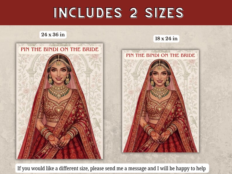 Pin the Bindi Bride Game | Mendhi Sign | Punjabi Sangeet Decor | Henna ...