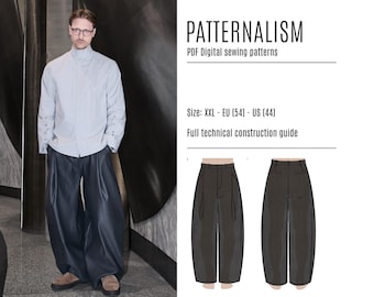 O-Shape Trousers Sewing Pattern | Deep Pleat Balloon Leg Pants (Digital Download)
