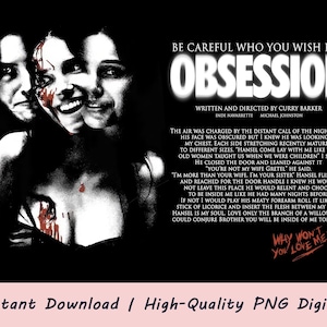 Obsession (2026) Skräckfilm PNG | Curry Barker-inspirerad digital nedladdning | Skräckgrafikskjortdesign