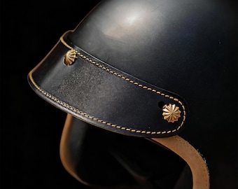 Customized Vintage Visor Peak Helmet,Custom Vegetable Tanned Leather Visor for Motorcycle Helmet, Handmade Sun Shield, Leather Peak