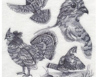 Custom Embroidered Ruffed Grouse Sweatshirt S-3XL
