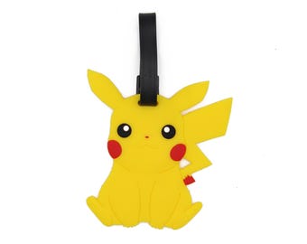 Etiqueta de equipaje de dibujos animados/anime de Cell, etiqueta de identificación de maleta con correa ajustable para fanáticos de Pokémon