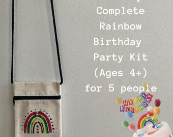Rainbow Birthday Party Kit for Kids (Ages 4+) – Craft Activity & Decorations for 5 –Kids Birthday Party Favors