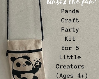 Panda Craft Kit for Kids Age 4+ – Birthday Party or Kindergarten Graduation Activity – DIY Art Box for 5 Kids