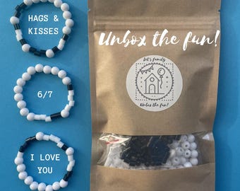 Morse Code Bracelet Kit for Teens – Summer Camp Friendship Craft – Graduation Party Activity – DIY Jewelry Kit for 3