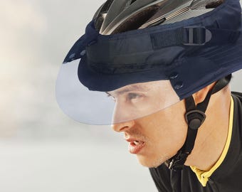 Solskyddande cykelhjälmsskärm med UV50-visir för att se mer och cykla säkrare - The Shadyrider