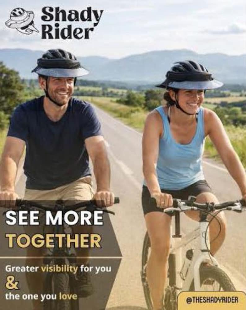 Förhindra solbränna på hals och ansikte, UV50 genomskinlig brätte, Shadyrider cykelhjälmsbrätte bild 6