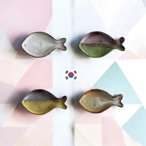 Korean Ceramic Fish Plate | Handcrafted Stoneware Two-Tone Glaze Dish | Minimalist Design | YEJO