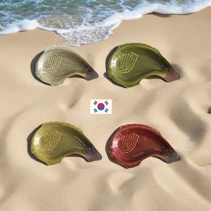 Korean Ceramic Carp Dish | Handcrafted Stoneware Fish Shaped Plate | Embossed Scale Design | YEJO