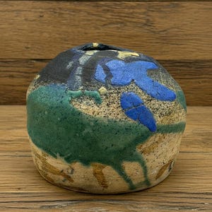 Craquelure Style Vase, Free Form Hand Thrown Stoneware