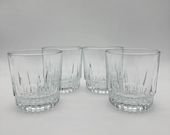 On the Rocks with Style: Arcoroc France Whiskey Lowball Glasses - Set of 4 in the Lancer Pattern