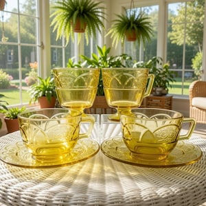 Tea Set - Amber Rosemary Depression Glass – Federal Glass Co., Vintage