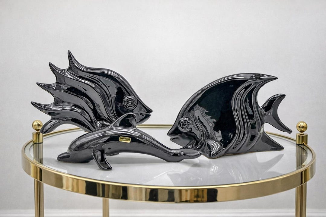 Ceramic Fish Sculptures - Vintage Vanguard Accents - Set of 3 - Etsy