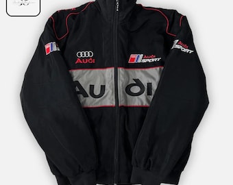 Chaqueta Audi Racing Vintage Y2K Motorsport Bomber Cortavientos Ropa Urbana Unisex