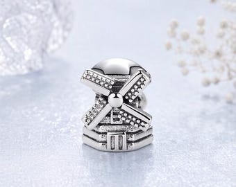 pandora  silver windmill charm  ,gift for her