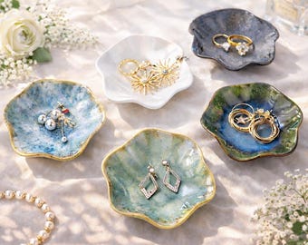 Ceramic Ring Dish Jewelry Dish, Trinket Tray Jewelry Holder, Bridesmaid Gift, Personalized Ring Dish, Jewelry Plate, Custom Jewelry Tray