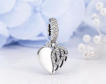 pandora moments heart & angel dangle charmgift for her