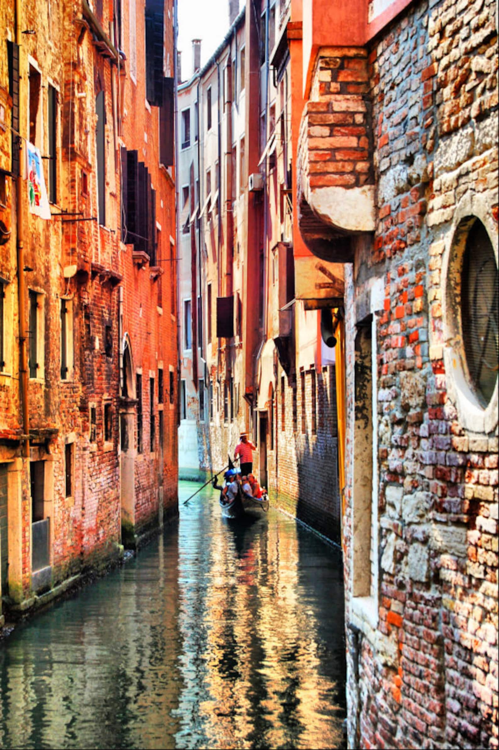 Gondolier in Canal Venice, Italy Fine Art Photography Print 8x12 Home