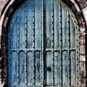 St. Andrews Medieval Wood and Iron Door Sepia Print - Fine Art Photography Print - 8x12 - Scotland Affordable Home Decor