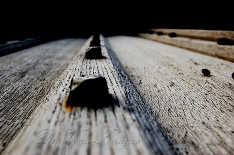 Macro Wood Door and Nails Urban Decay Fine Art Photography Print 8x12 Affordable Home Decor image 1