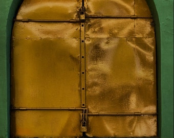 Yellow and Green Window Print- Buenos Aires La BOCA district - Fine Art Photography Print - 8x12