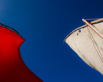 Sails and Sea - Fine Art Photography - 8x12  - Mozambique - Peaceful Calm Escape