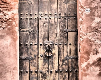 Buenos Aires Medieval Door with Red Walls - Fine Art Photography Print - 8x12 - Affordable Home Decor